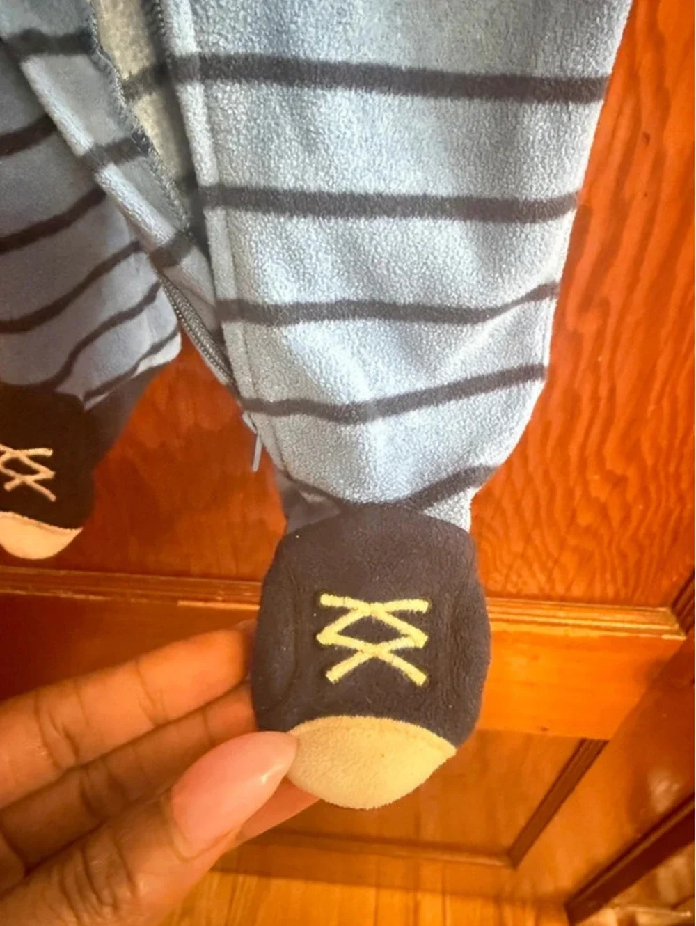 Carter’s Baby Fleece Sleeper 9M Little Brother Footed Pajamas Blue Striped Zip